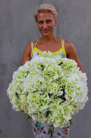 kosz Love Provance z pistacjowymi hortensjami wys.55cm