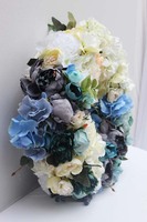 Błękit Nieba Wiosną, dekoracyjny wianek na drzwi, większy, śr.45cm