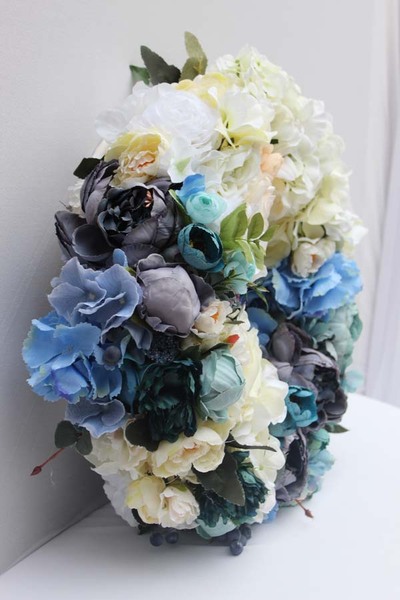 Błękit Nieba Wiosną, dekoracyjny wianek na drzwi, większy, śr.45cm