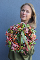 atrakcyjny jesienny wianek, Jesienne Serce, śr.30cm  