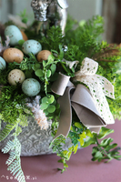 kompozycja / stroik wielkanocny, Zajączek, wys.26cm