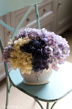 bajeczna kompozycja z hortensji, Karenita, wys.30x33cm