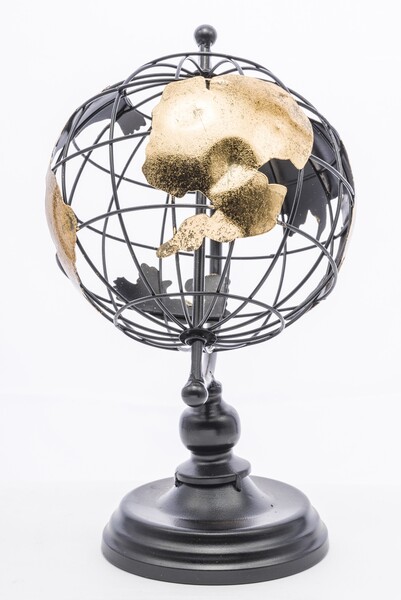 Dionis, metalowy globus, wys.32cm