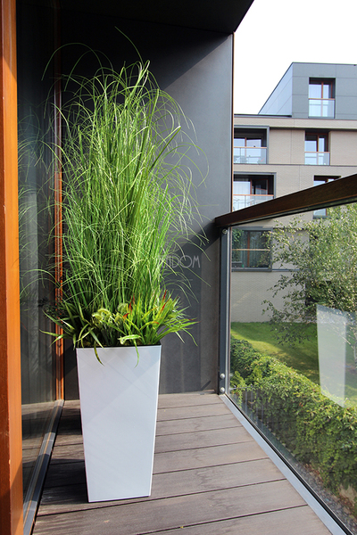 kompozycja Trawy Anna w białej donicy,  wys.160cm 