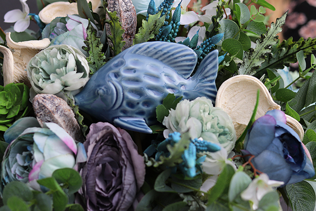 flowerbox Marynistyczny w stylowym niebieskim pudełku, wym.40x50cm