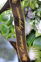 kompozycja / bukiet pogrzebowy w białym naczyniu, White Angels, wys.70cm 