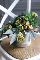 asymetryczny flowerbox w welurowym pudełku, Therenia, wys.26cm 