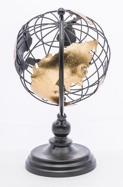 Dionis, metalowy globus, wys.32cm