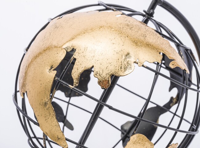Dionis, metalowy globus, wys.32cm