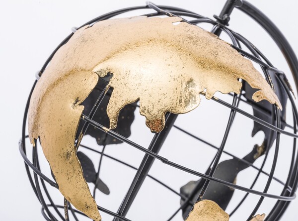 Dionis, metalowy globus, wys.32cm