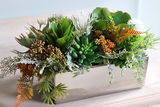 kompozycja z sukulentami Simple Silver Orange, wys.21cm