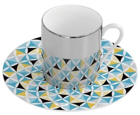 Geometric Colour, lustrzana filiżanka do espresso ze spodkiem E