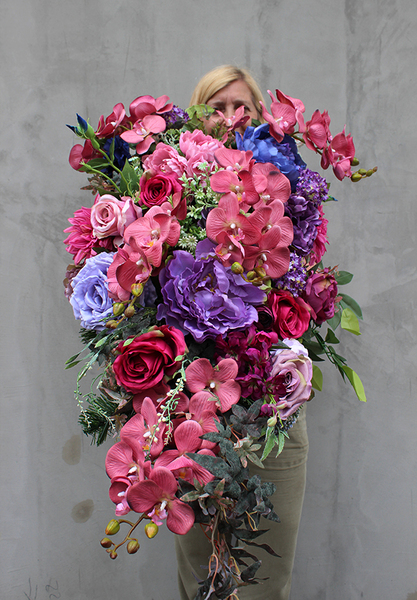 Mystery Pink wiązanka / dekoracja nagrobna, wym.88cm