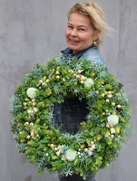 duży wiosenny wianek na drzwi 50 cm