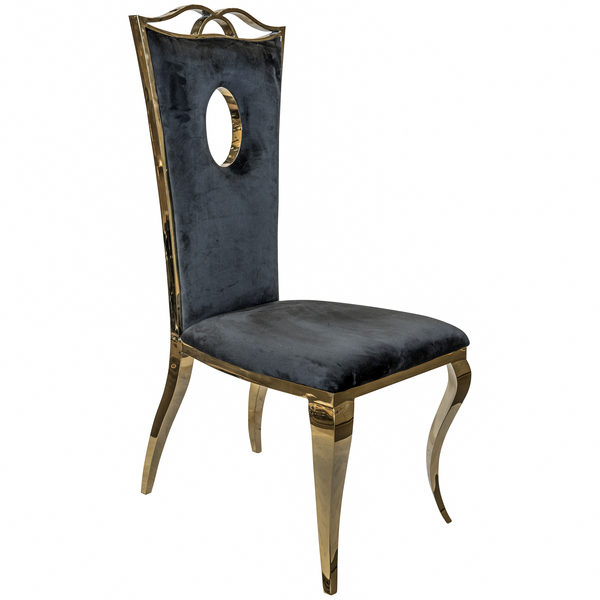 krzesło tapicerowane velvetowe Glamour Gold wym.​​48x50x108