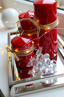 komplet świec czerwonych 3 szt.,wym.19/14/9cm