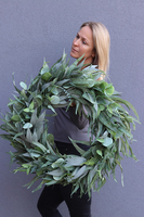 efektowny zielony wianek na drzwi, Naturea Big, śr.74cm