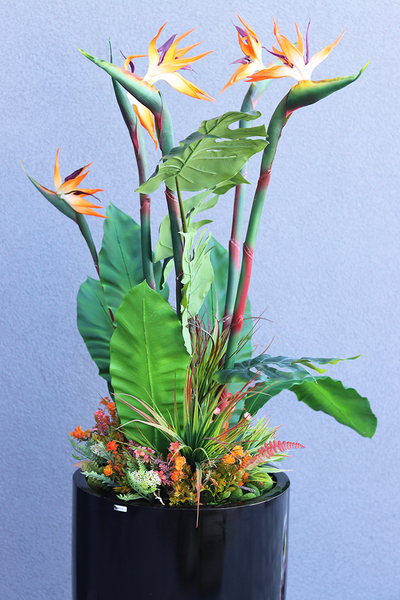 egzotyczna kompozycja, Strelicja Fiberglass Grande, wym.165cm 