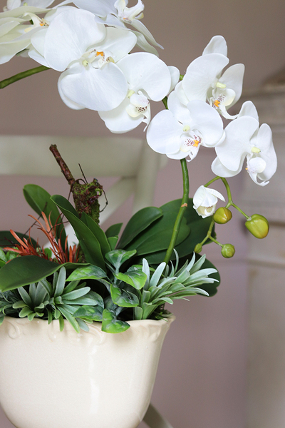 sztuczny storczyk Alina w kolorze naturalnej bieli, wys.55cm