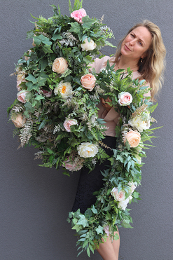 Eligia Grey, wypożyczenie girlandy z wysokiej jakości sztucznych kwiatów, dł.3m 