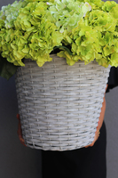 bogaty kosz z hortensjami, Provance Pistacio Light, wys.47cm   