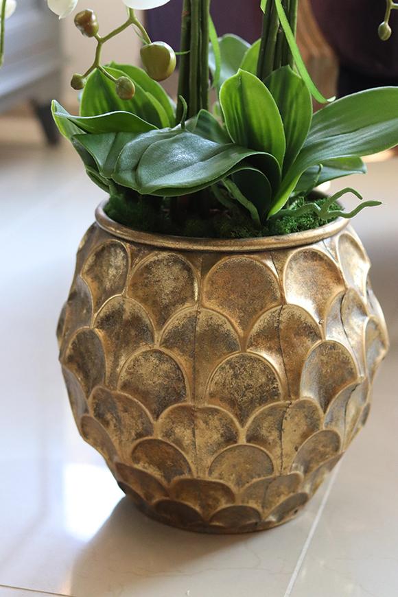 GoldenRose, stylowy storczyk w złotym naczyniu, wys.92cm