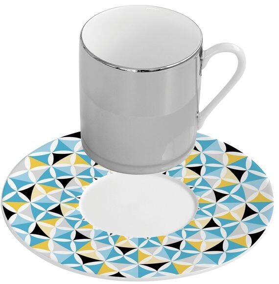 Geometric Colour, lustrzana filiżanka do espresso ze spodkiem E