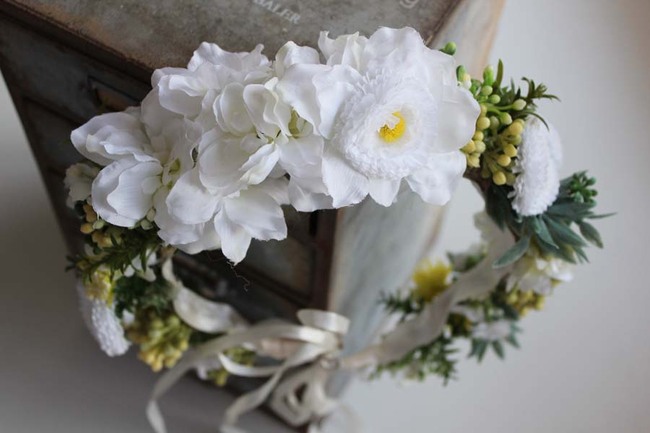 Daniela, kwiatowy, komunijny wianek na głowę, rozmiar uniwersalny