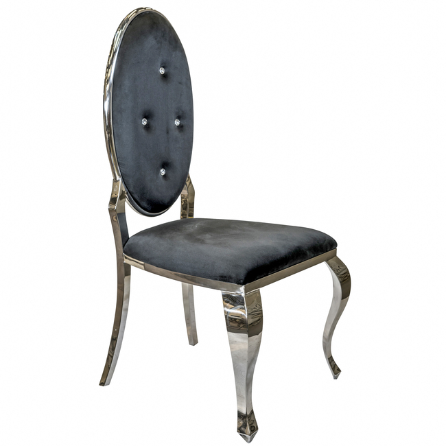 krzesło velvetowe Glamour Silver Diamond wym.48x50x108cm