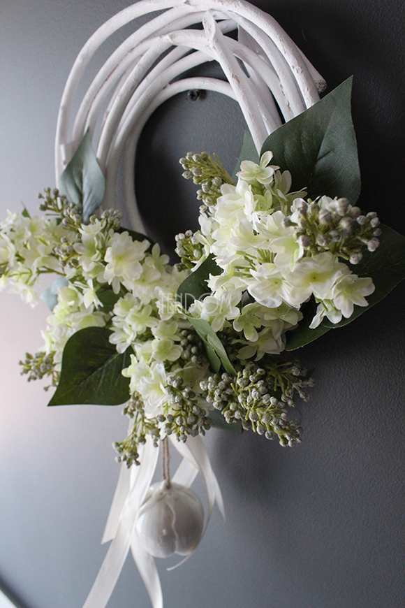 Bez wiosenny wianek komunijny na drzwi, śr.30cm  