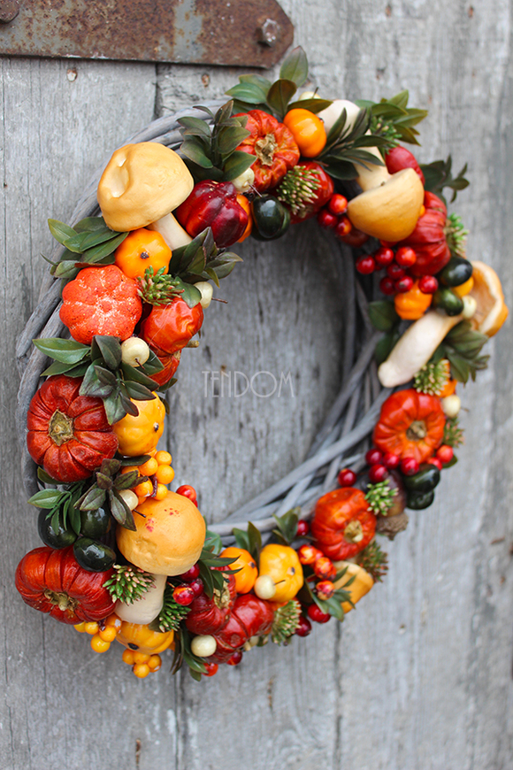 efektowny wianek Jesienny Na Grzyby, śr.33cm  