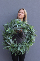 efektowny zielony wianek na drzwi, Naturea Big, śr.74cm