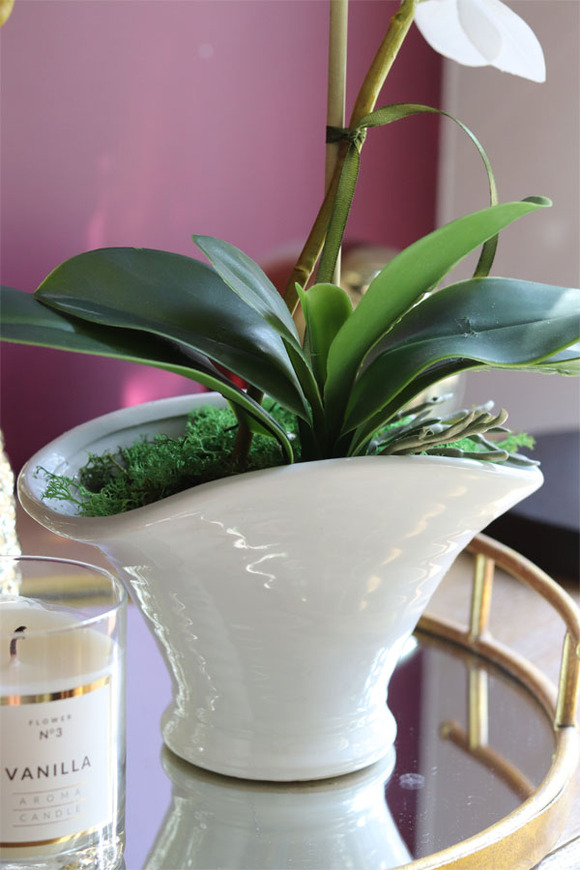 biały sztuczny storczyk, Polly Mini, wys.43cm 