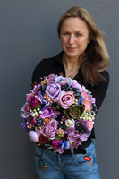 Perolla, kwiatowy wianek na drzwi / stroik na stół, śr.30cm