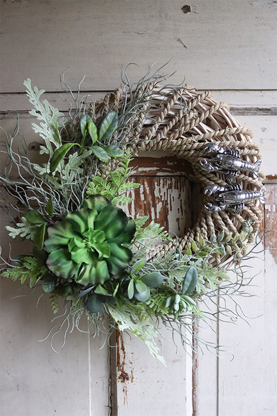 atrakcyjny marynistyczny wianek Homary, śr.38cm 