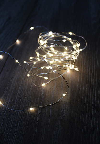 lampki do dekoracji 100 LED (na baterię), światło ciepłe