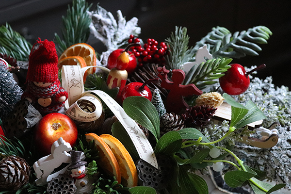 bożonarodzeniowy świąteczny stroik, Dzieciństwo na Wsi, dł.50cm