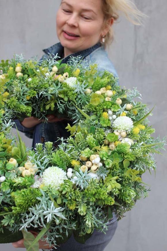 barzo duży wianek na drzwi happy easter 50 cm