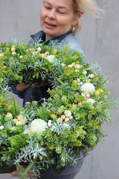 barzo duży wianek na drzwi happy easter 50 cm