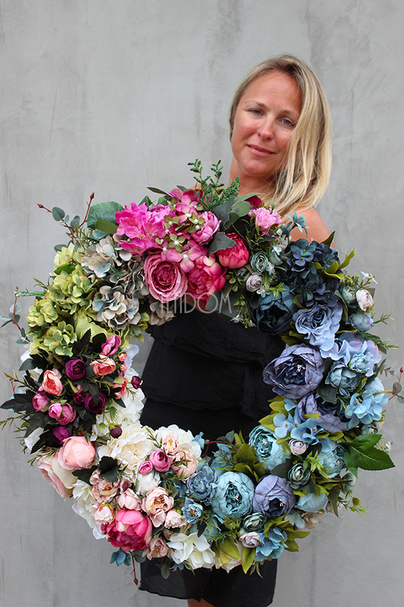 Caryca Katarzyna Premium, duży wianek na drzwi, śr.55cm