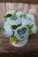 kompozycja kwiatowa / bukiet Flowerbox Blękitna Piwonia wys.22cm