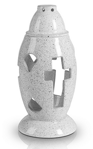 Anmari White, ceramiczny znicz lampion, wym.28x13cm