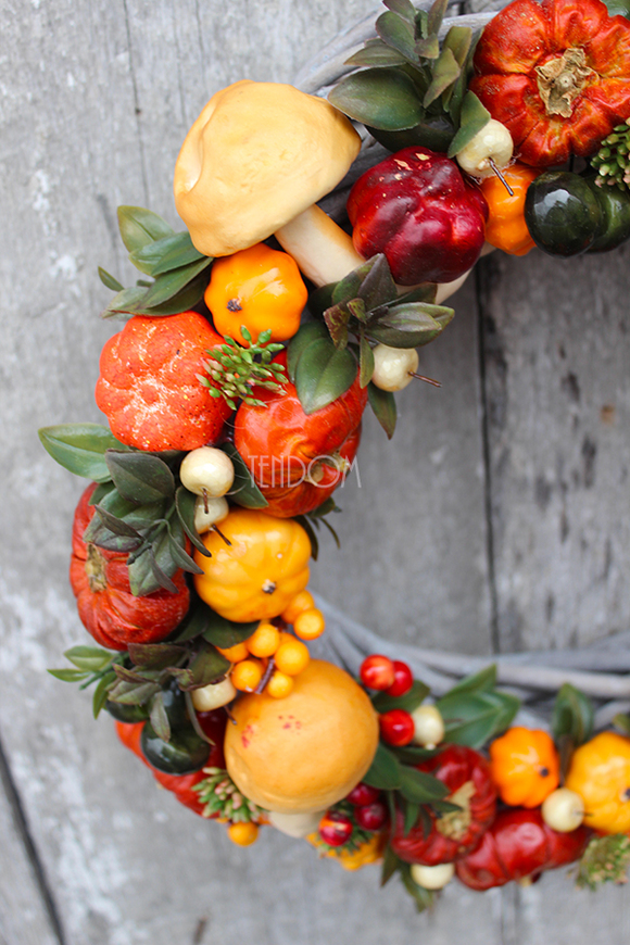 efektowny wianek Jesienny Na Grzyby, śr.33cm  