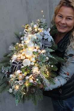 adwentowy stroik Modern wym.18x30x60cm