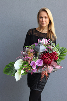 Daliria, elegancka kompozycja nagrobna z lampionem, dł.70cm