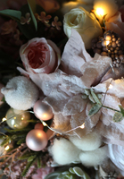 box świąteczny / stroik Pudrove Święta, wys.40cm 