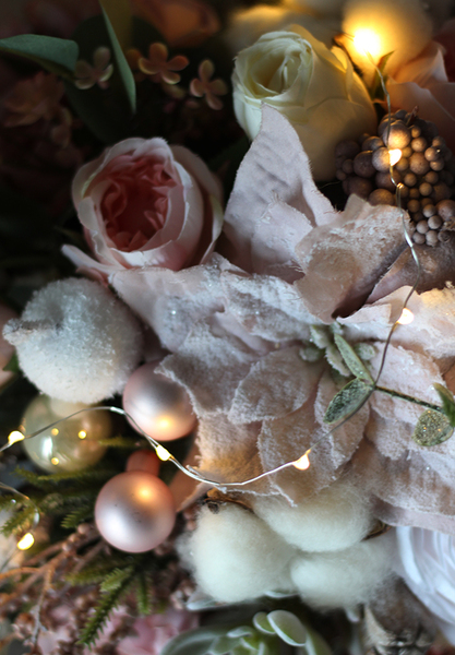 box świąteczny / stroik Pudrove Święta, wys.40cm 