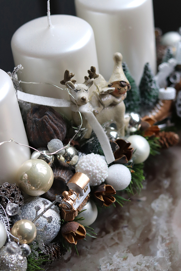 adwentowy stroik, Betlejem, wym.16x45x17cm