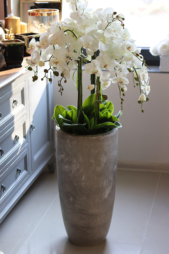 duży sztuczny storczyk Grande Concrete w betonowej donicy, wys.137cm 