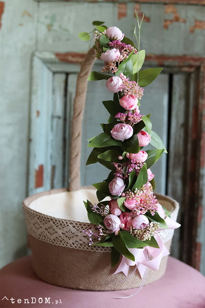 dekorowany koszyczek wielkanocny, Rosalina 2, wys.40cm